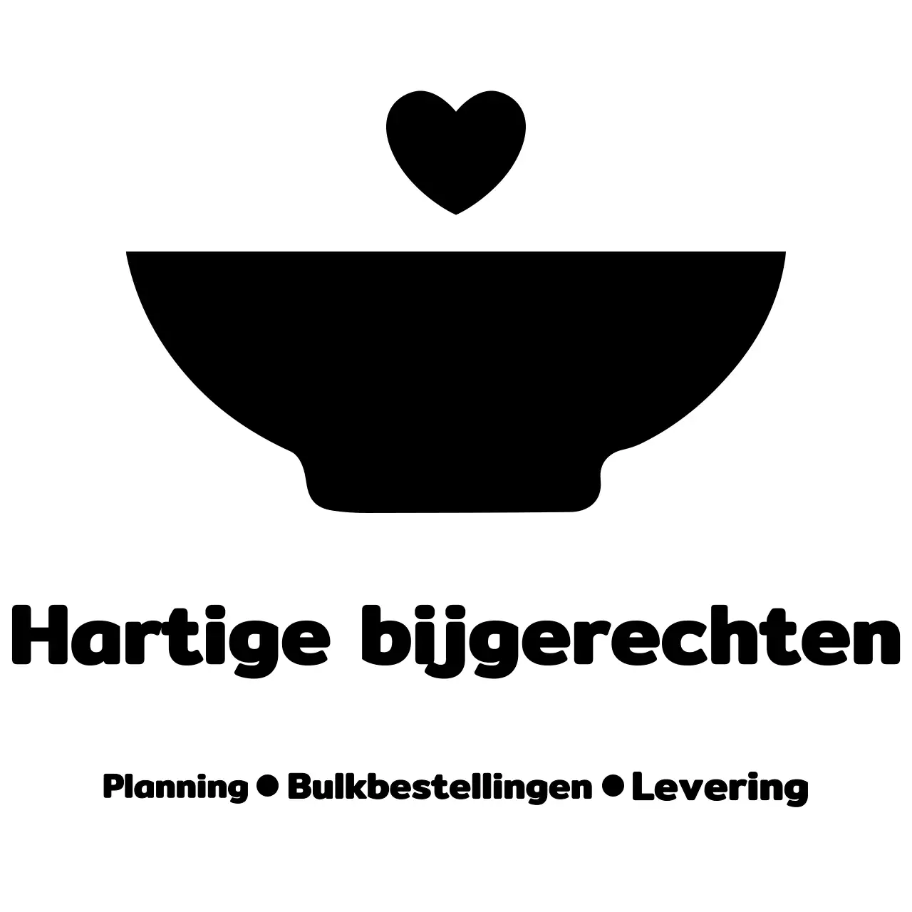 Eenvoudig ontwerp met kom- en hartpictogrammen