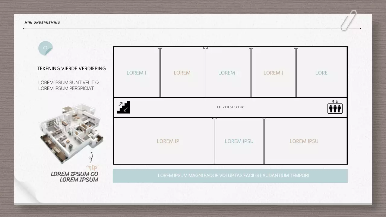 Modern architectuur- en blauwdrukrapport in beige en lichtblauw