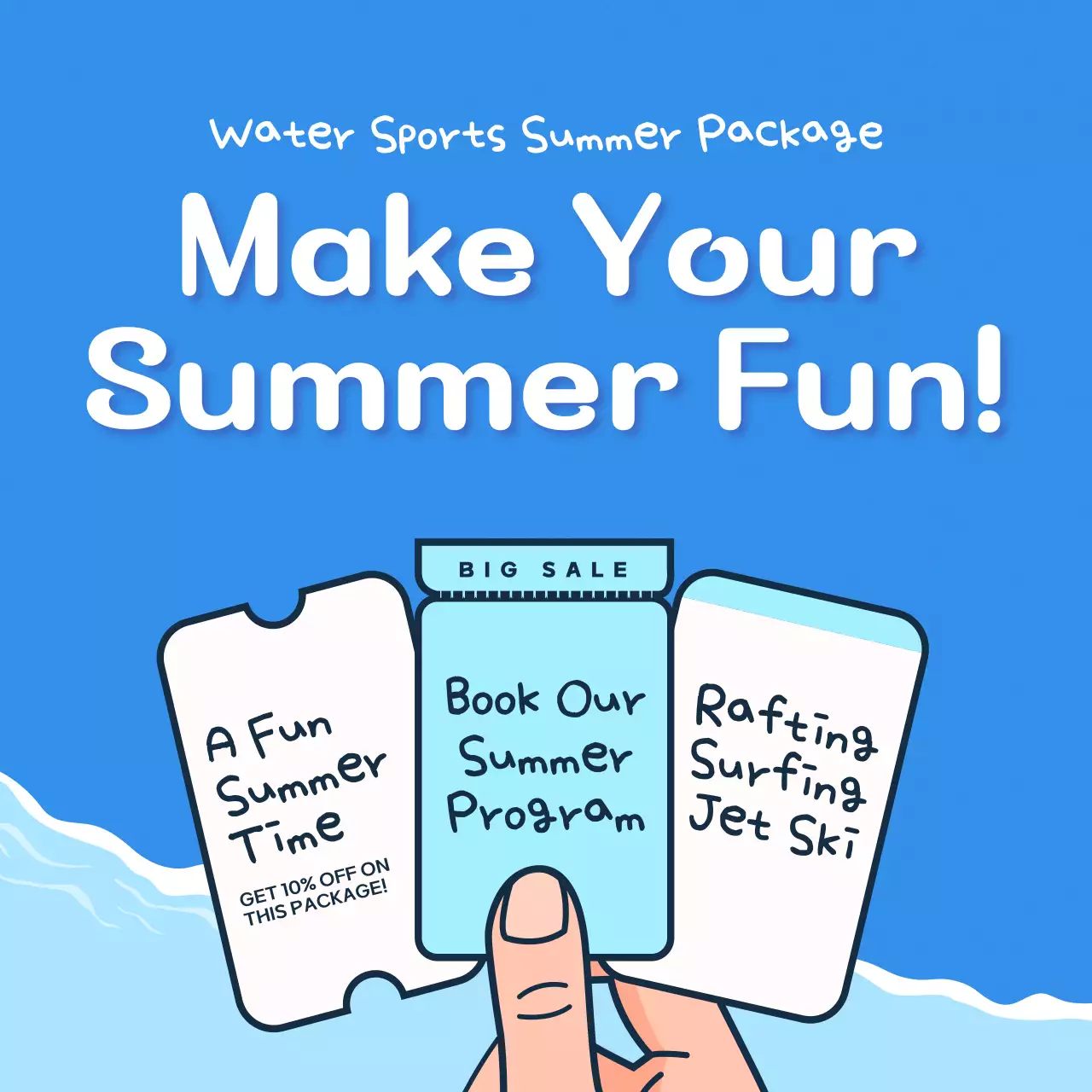 Blue Trendy Summer Promotion Social Media Post