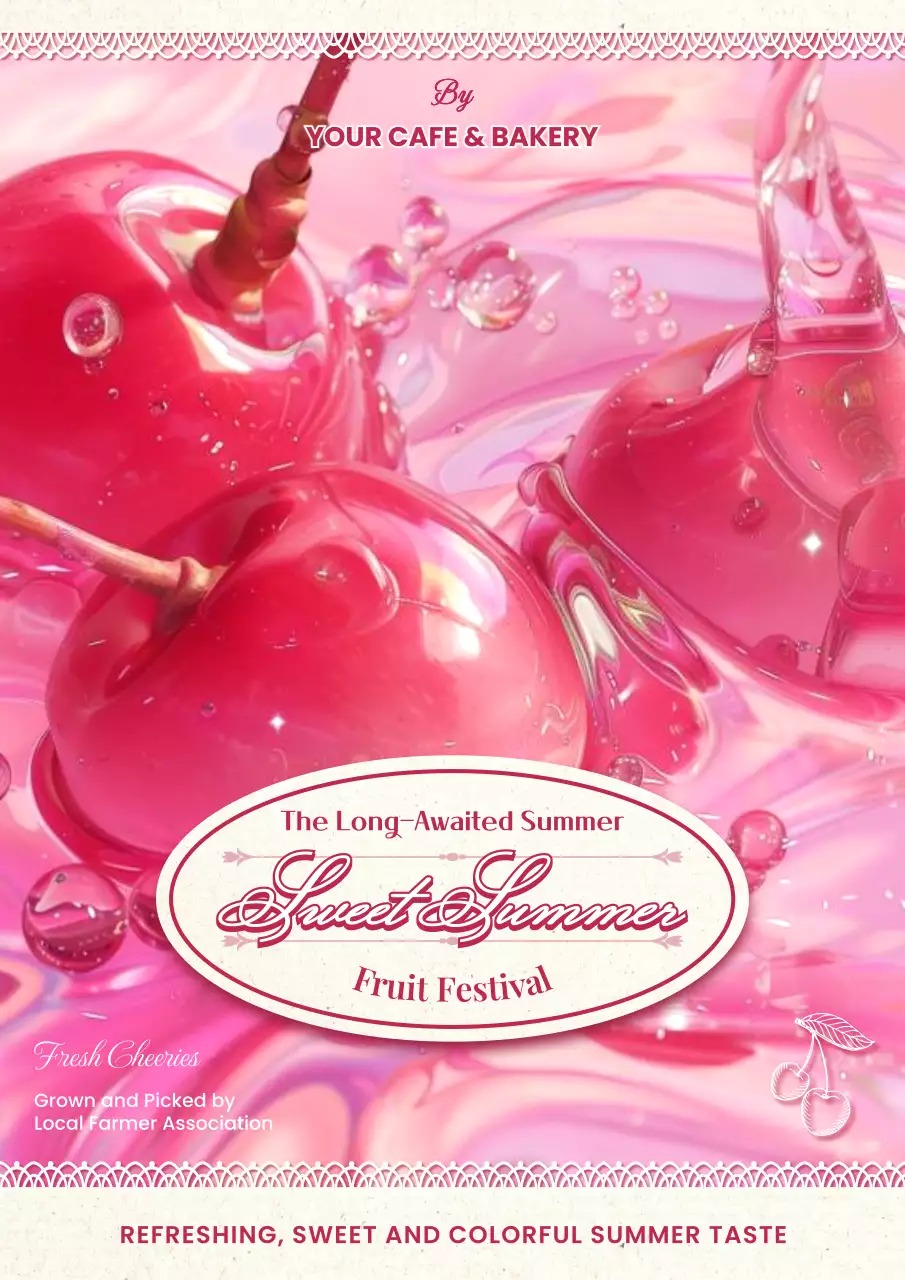 Red Aesthetic Fruit Promotion Poster