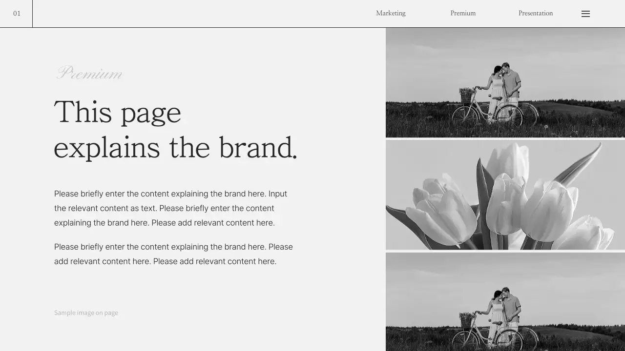 흑백의 모던한 브랜드 소개서