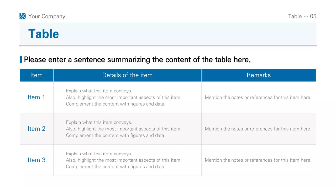 A simple blue and white printable report presentation