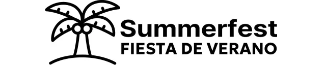 Festival de verano sencillo con ilustraciones de palmeras