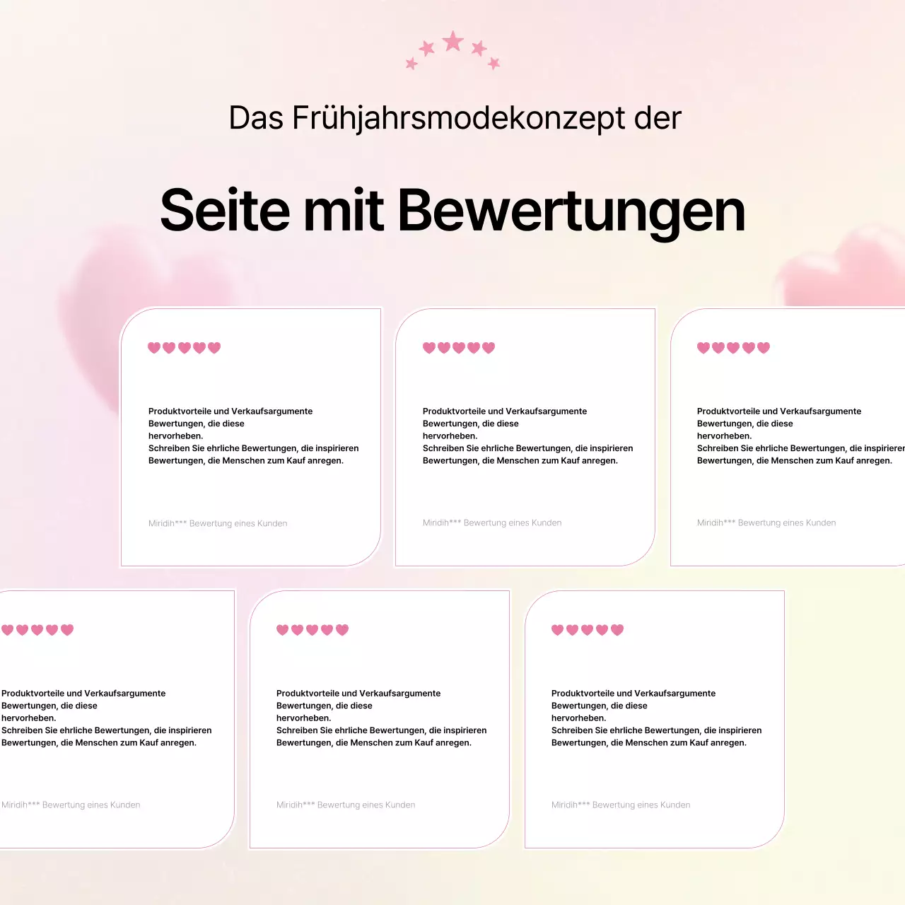 Förderung eines kitschigen Modeberichts in Rosa