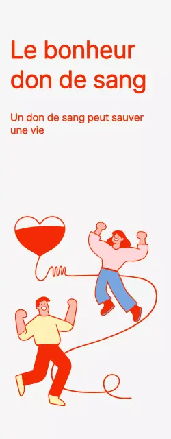 Illustration d'un concept de don de sang en rouge et gris