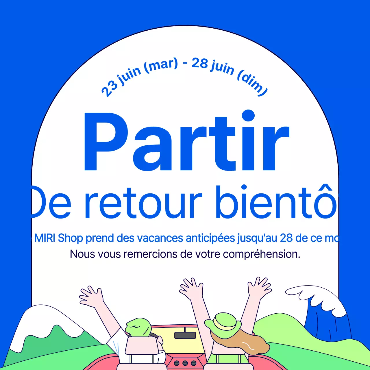 Annonces de vacances d'été kitsch en bleu et vert