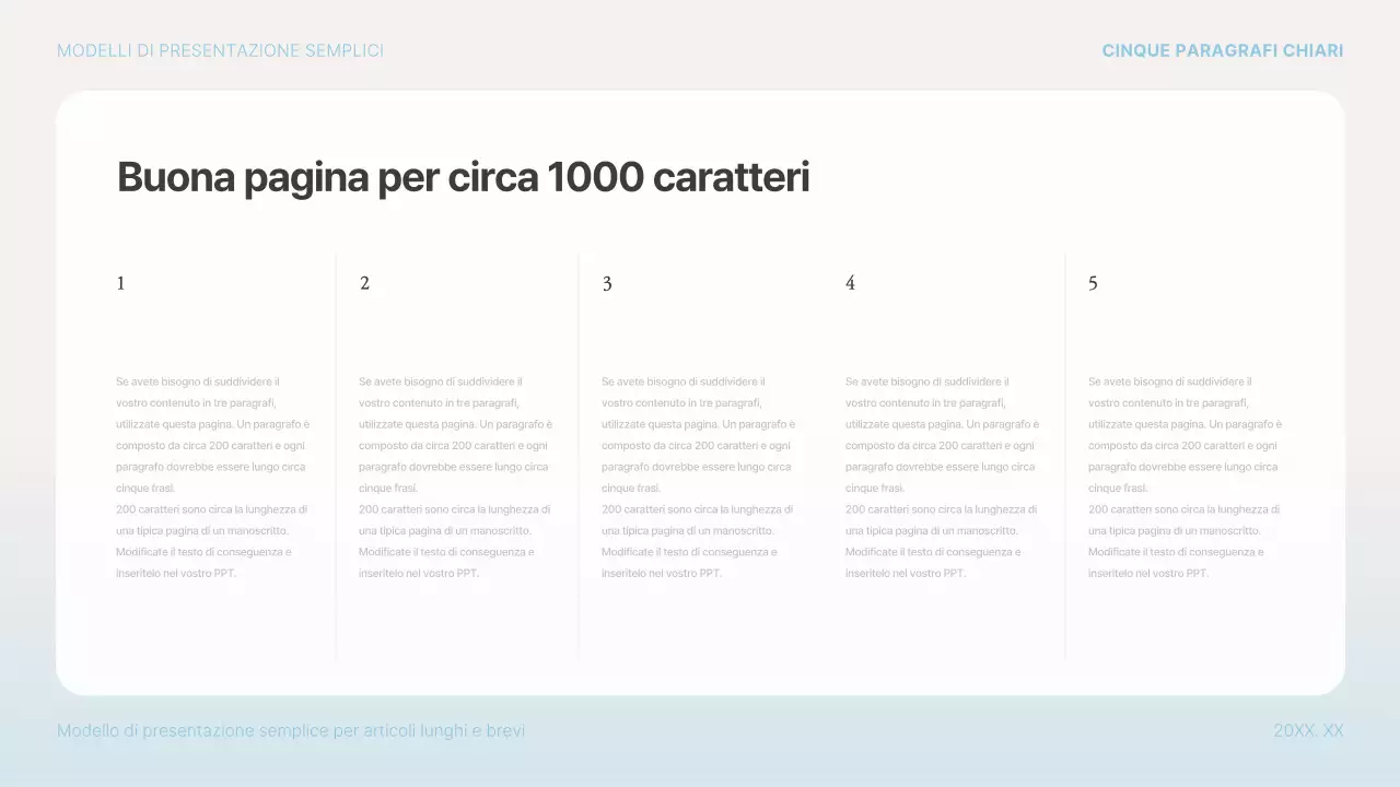 Proposta di presentazione semplice in azzurro e bianco