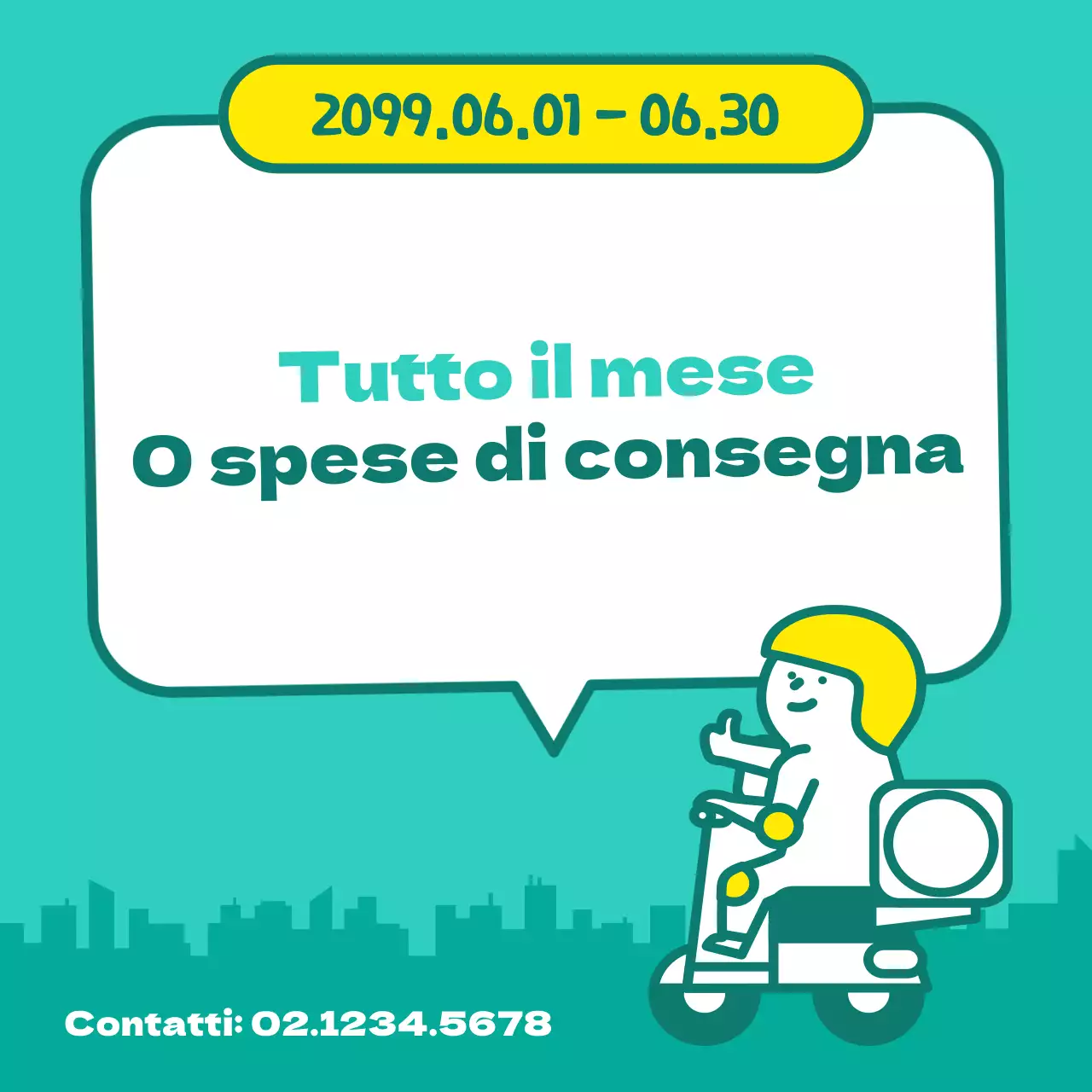 Pubblicità gratuita per un semplice costo di consegna alla menta