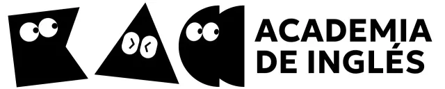 Academia de inglés con un simpático concepto de personajes con formas