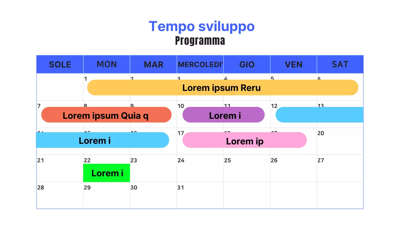 Un semplice brief di progetto di sviluppo web in blu e rosa