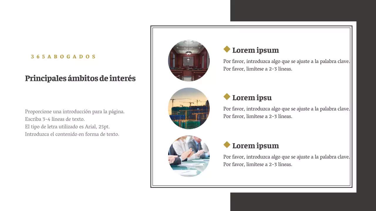 Perfil de empresa de un bufete de abogados