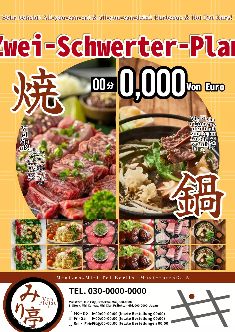 Gelb Traditioneller Bratentopf Beidhändig Plan Anzeige