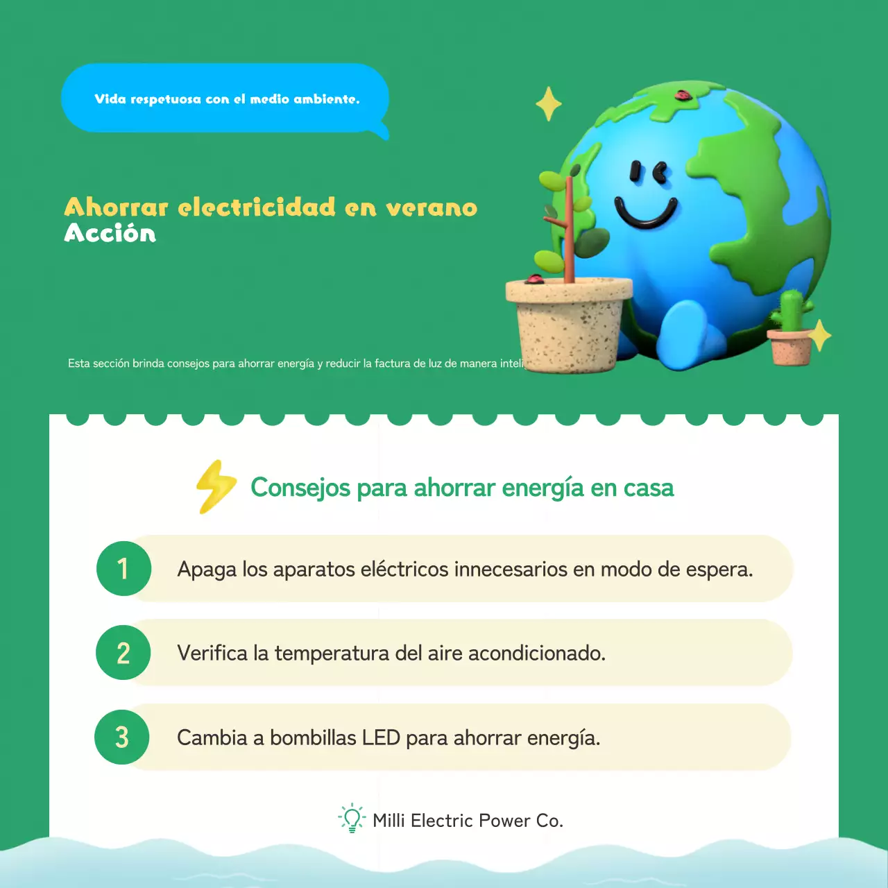 Una adorable campaña veraniega de conservación azul y verde