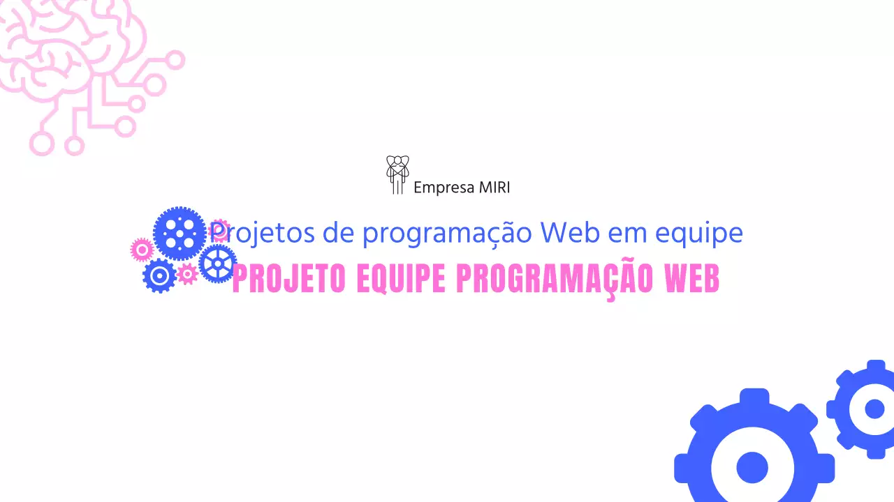 Um resumo simples de um projeto de desenvolvimento web em azul e rosa
