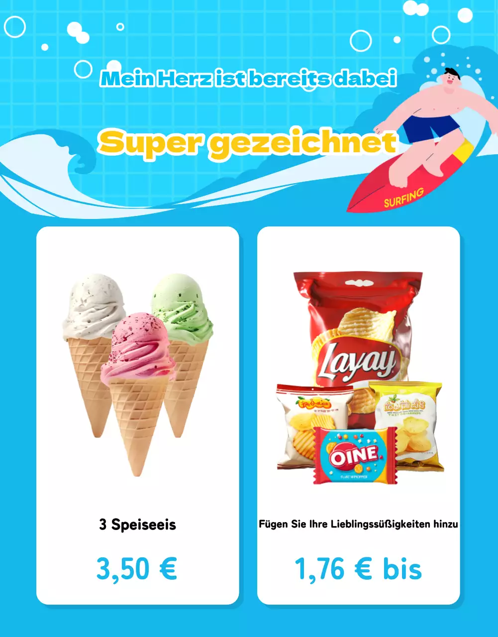 Eine hübsche Sommeraktion in Hellblau fördern