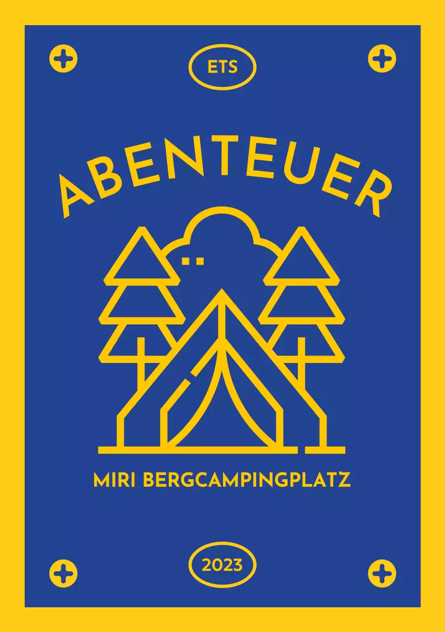 Design mit fahnenähnlichen Camping-Symbolen