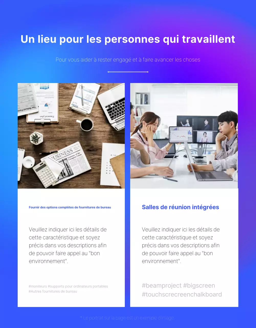 Promouvoir l'espace de bureau partagé moderne de Blue