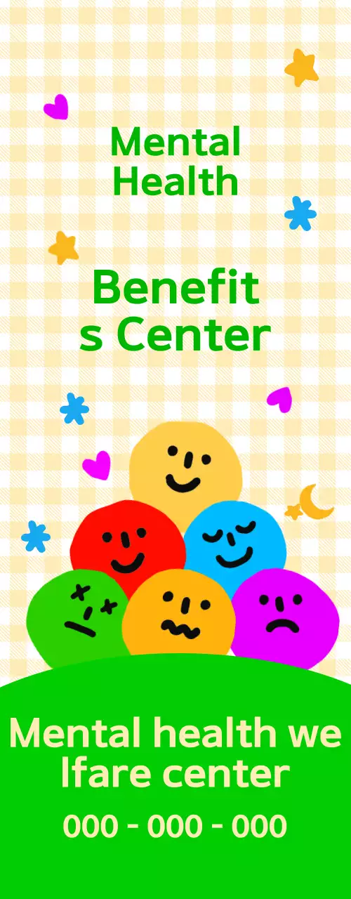 Cute and cuddly mental health outreach center with colorful facial expressions