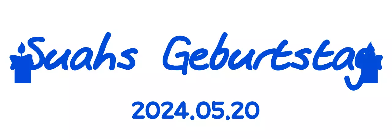 Geburtstagsdesign mit Handschrift und Kerzensymbolen