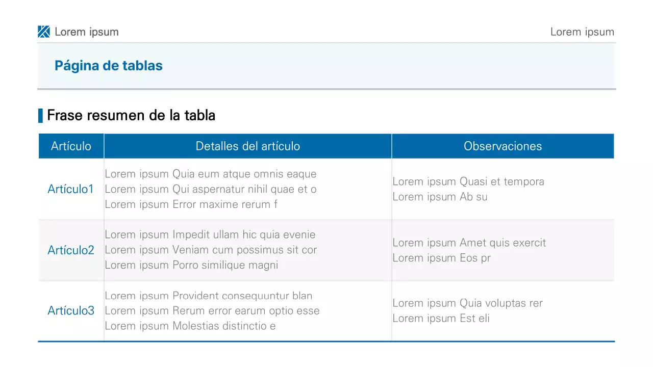 Una sencilla presentación de informe imprimible en azul y blanco
