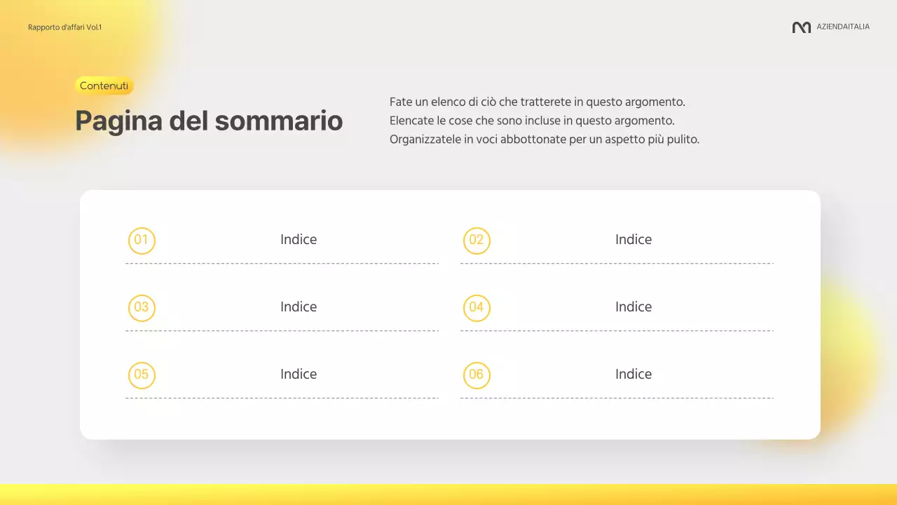 Una moderna relazione aziendale in giallo e grigio