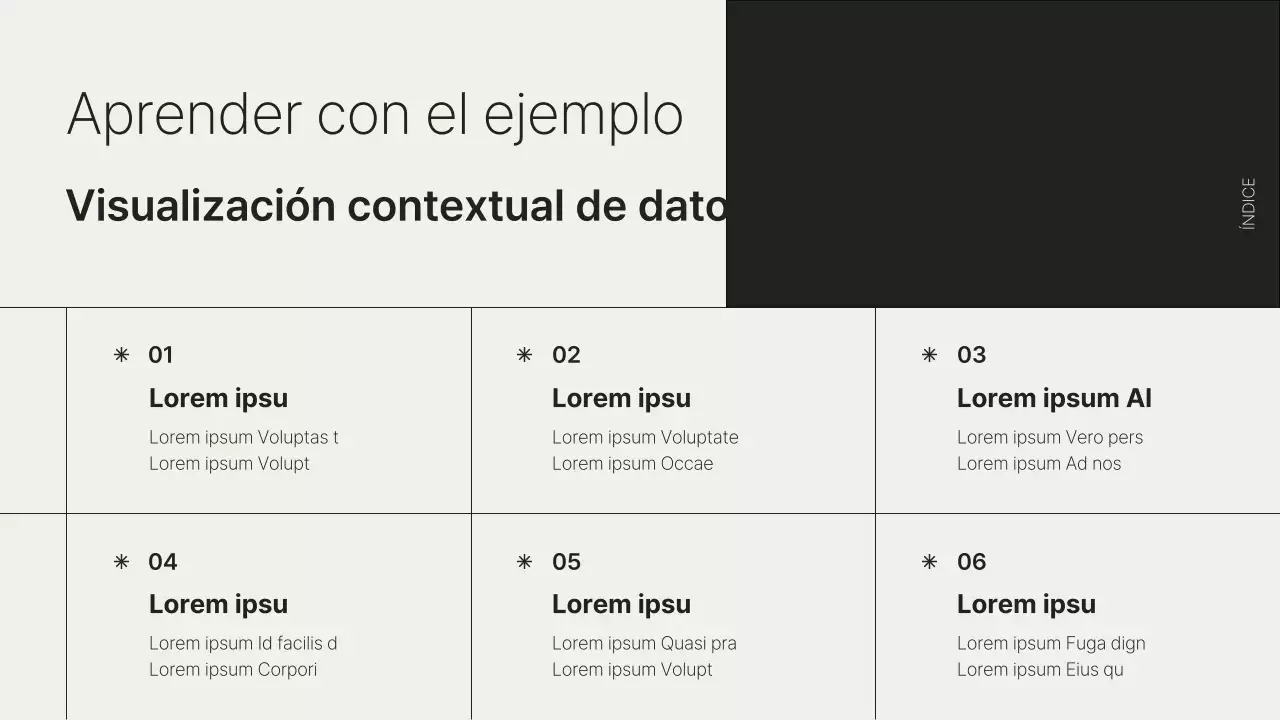 Una sencilla presentación de visualización de datos en blanco y negro