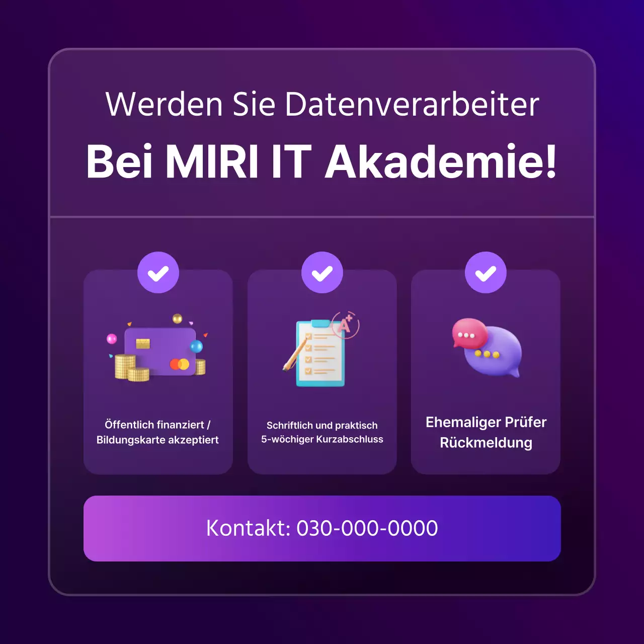 Eine einfache lila-schwarze Qualifikationsanzeige