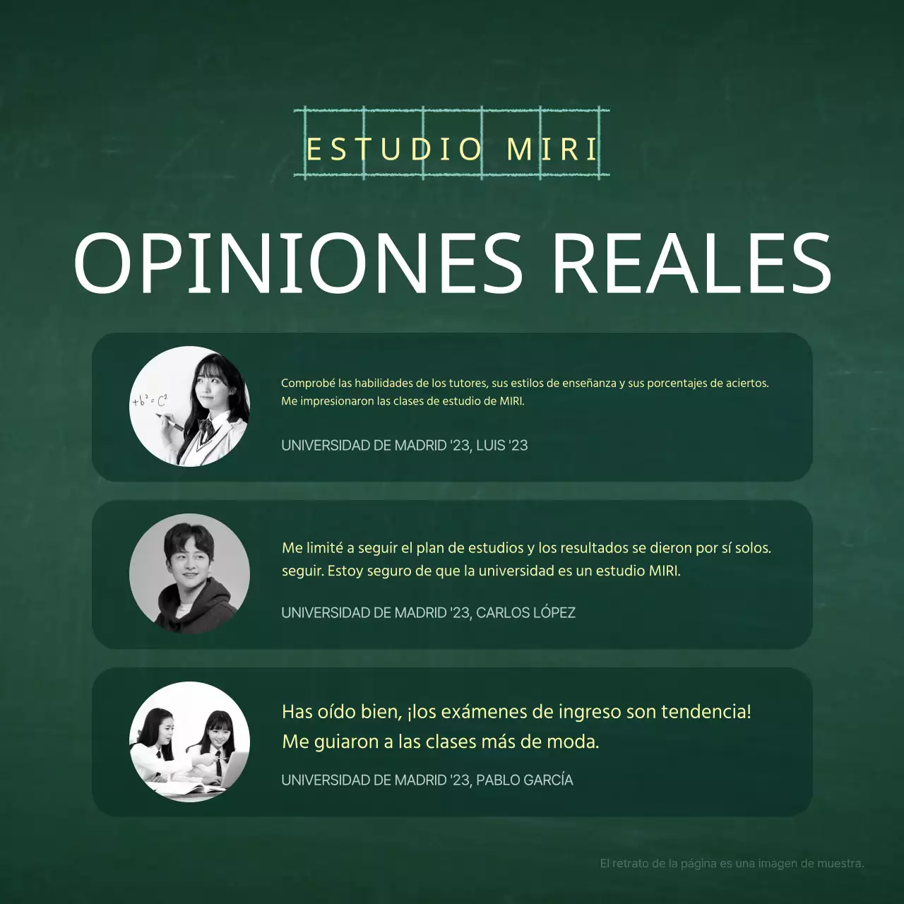 Un sencillo folleto escolar verde y blanco