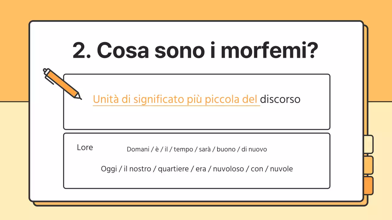 Risorse arancioni e gialle per la grammatica coreana di base