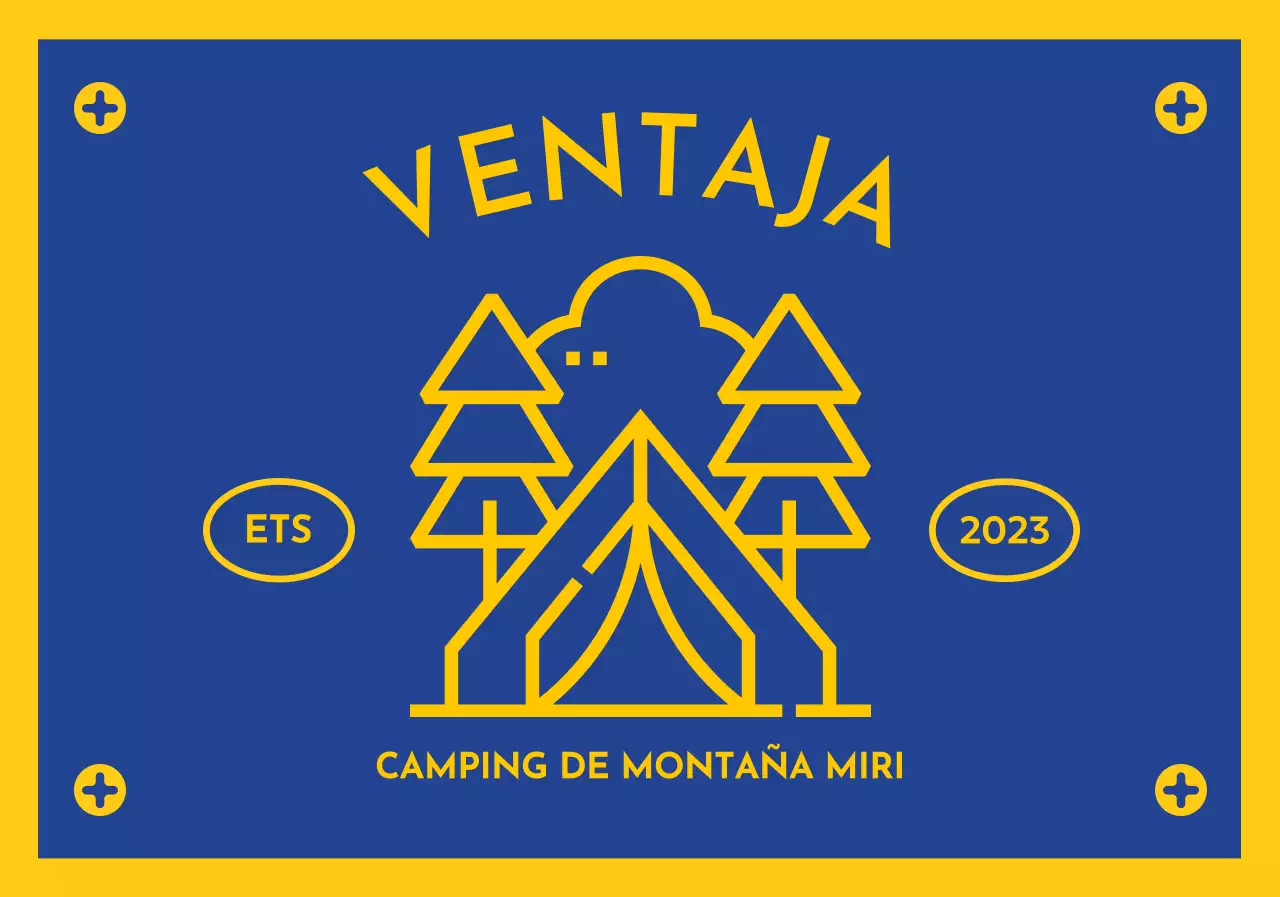 Diseño con icono de camping en forma de bandera