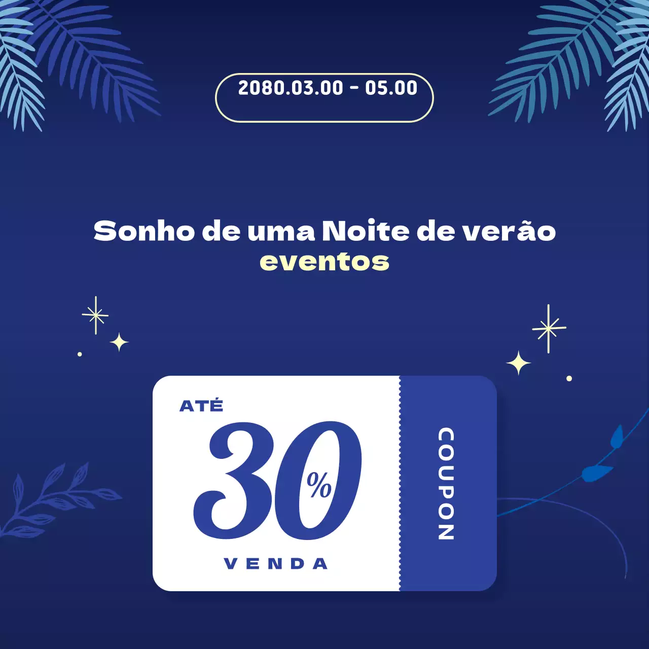 Promova os seus eventos de verão em azul