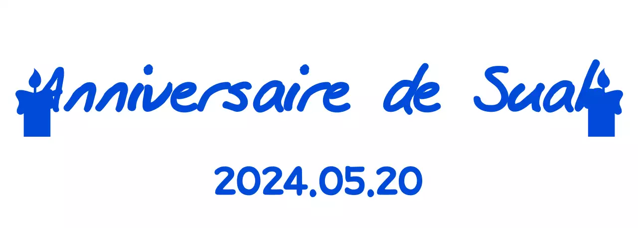 Dessin d'anniversaire avec écriture manuscrite et icônes de bougies