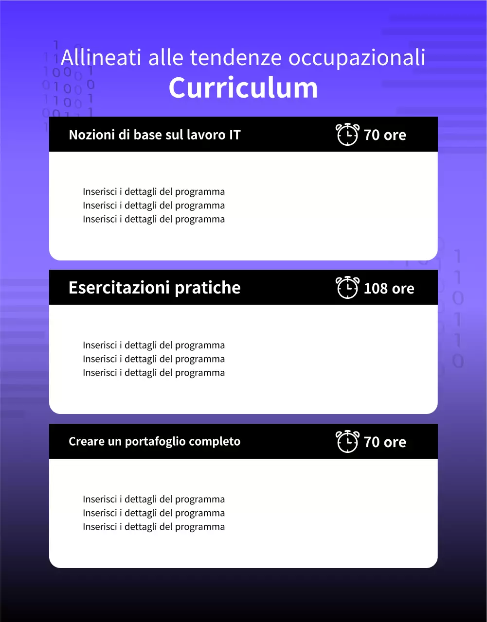 Un semplice avviso di reclutamento per laureati, in viola e nero.