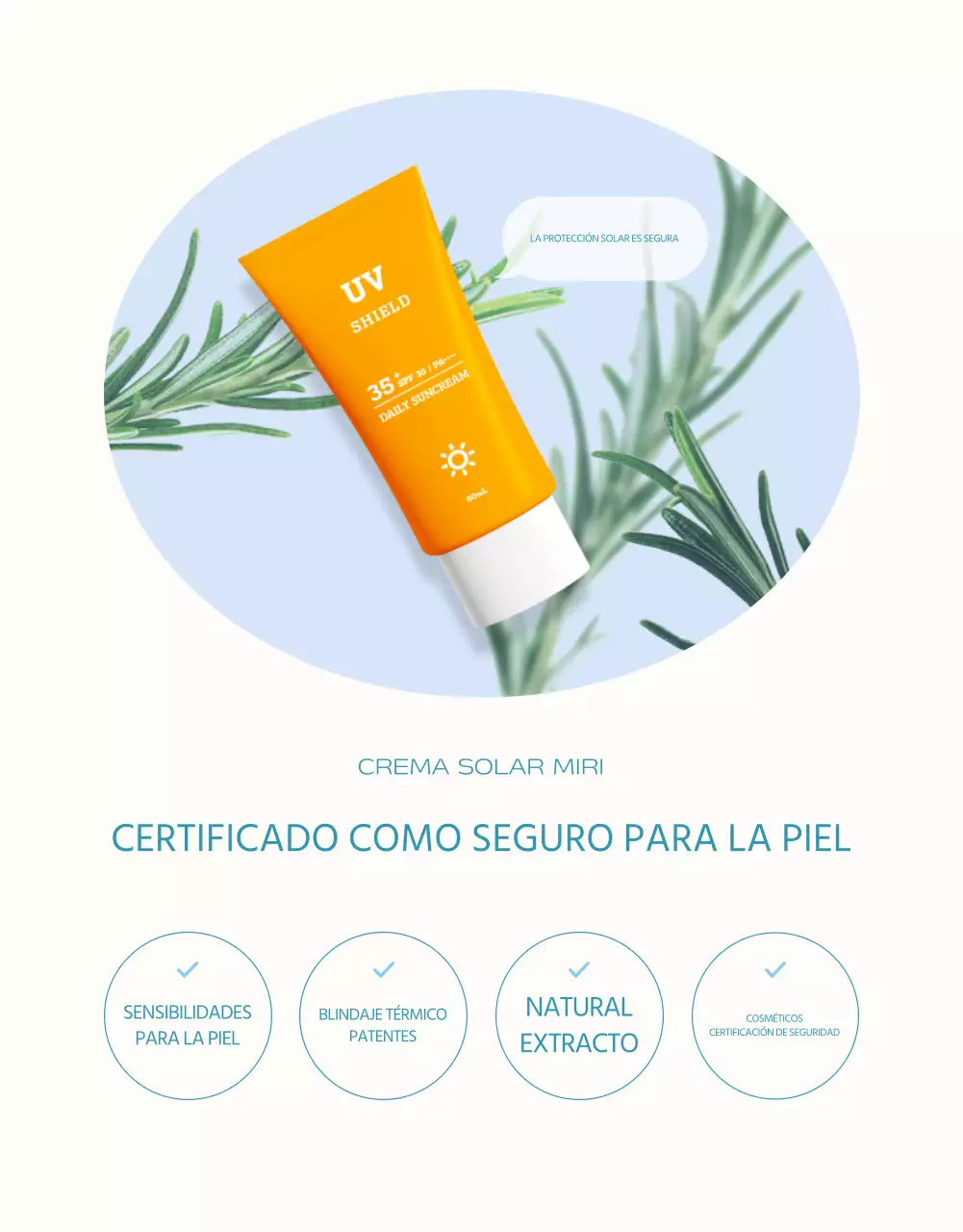 Un simple protector solar en azul claro y naranja explicado