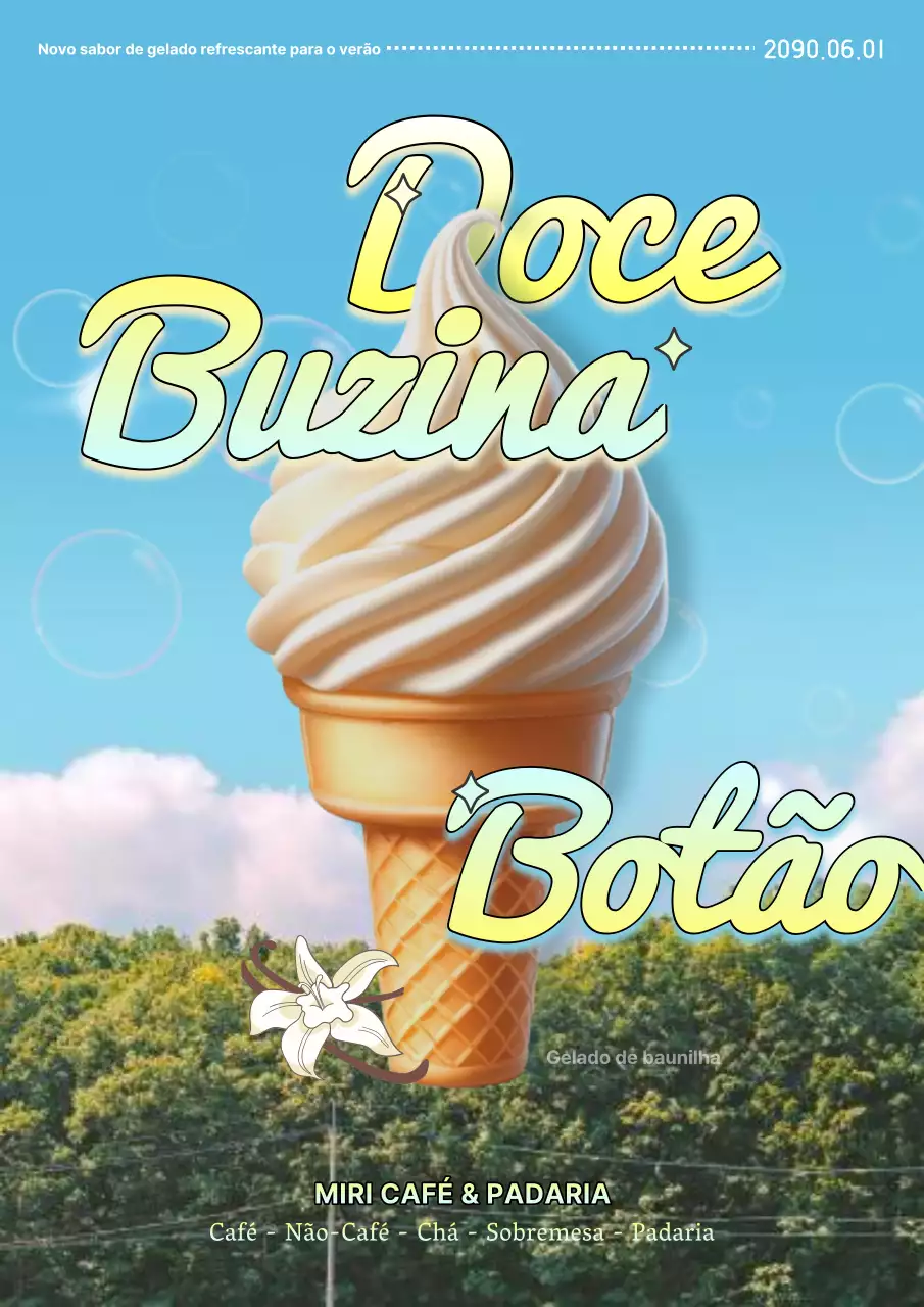 Promover um menu de verão retro em verde e azul claro