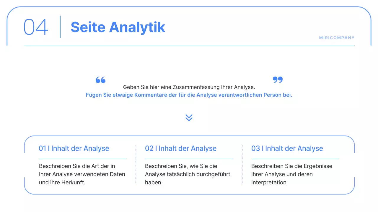 Einfache Unternehmensberichte in Blau