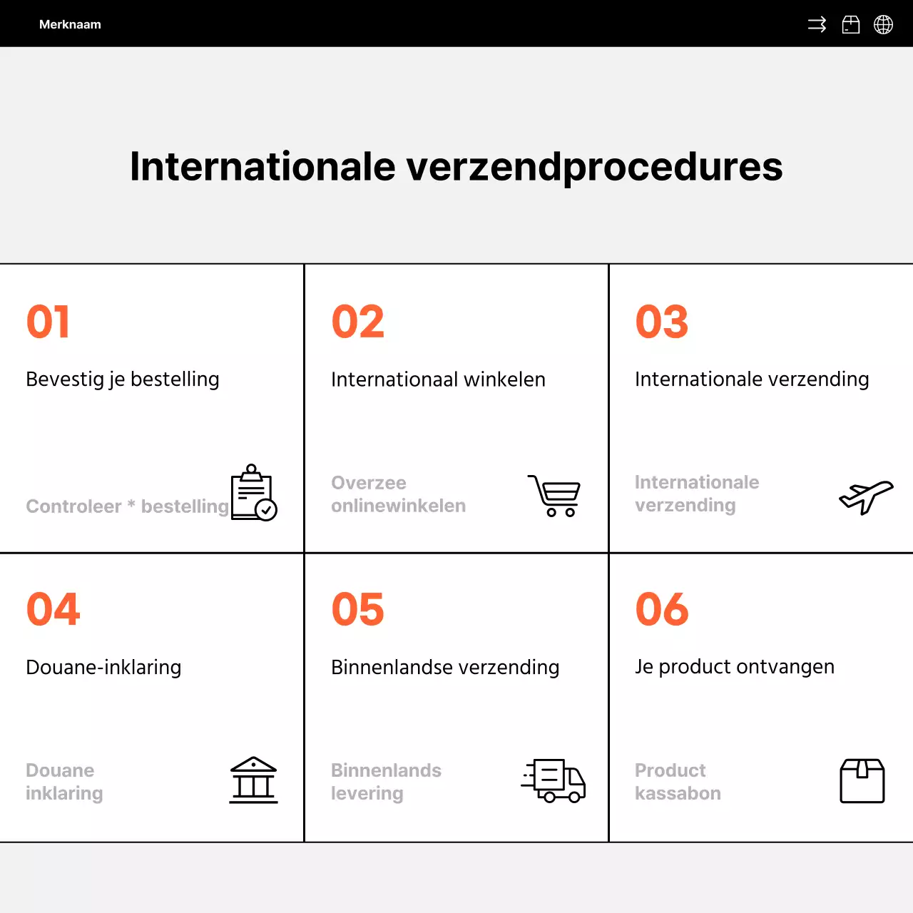 Eenvoudige oranje en zwarte overzeese directe verkoop social media promotie