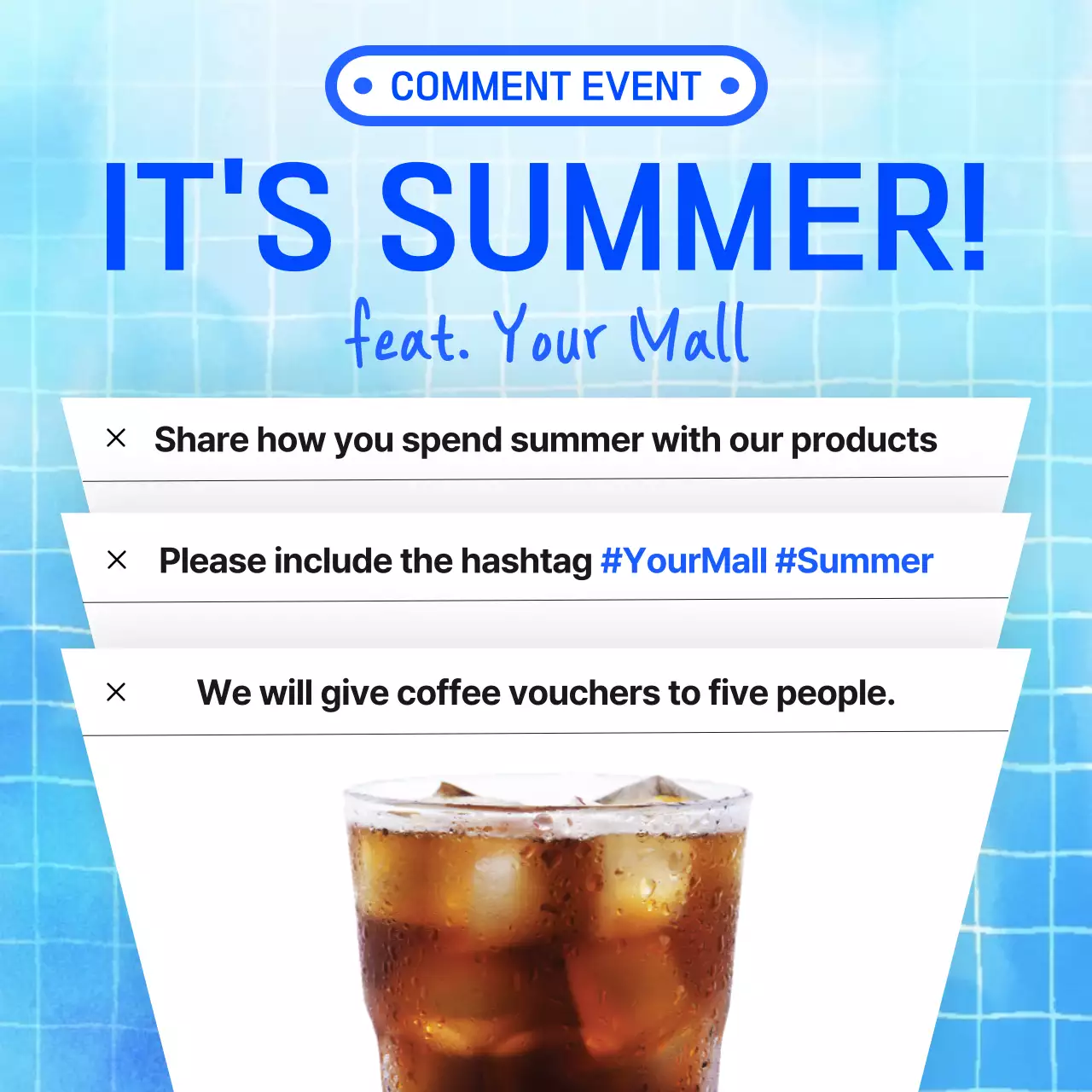 Blue Modern Summer Promotion Social Media Post