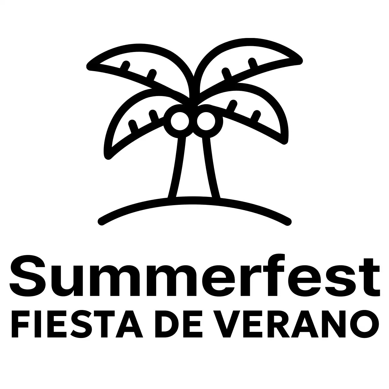 Festival de verano sencillo con ilustraciones de palmeras