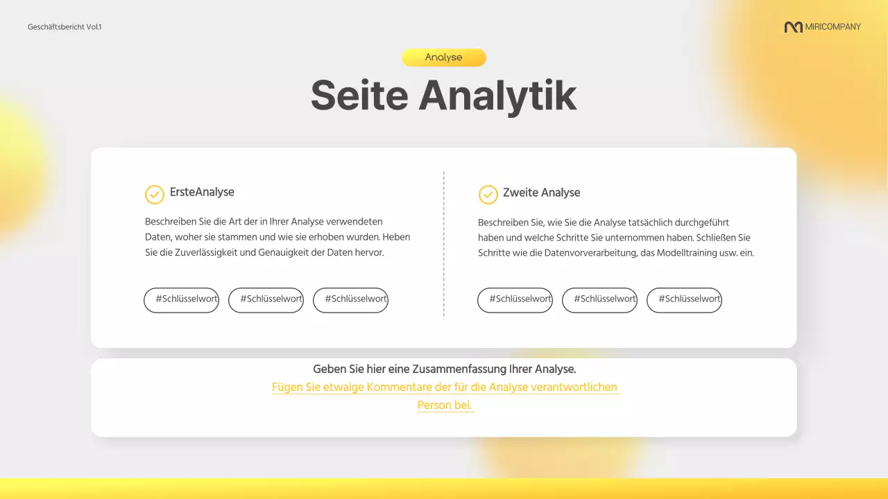Ein moderner Geschäftsbericht in Gelb und Grau