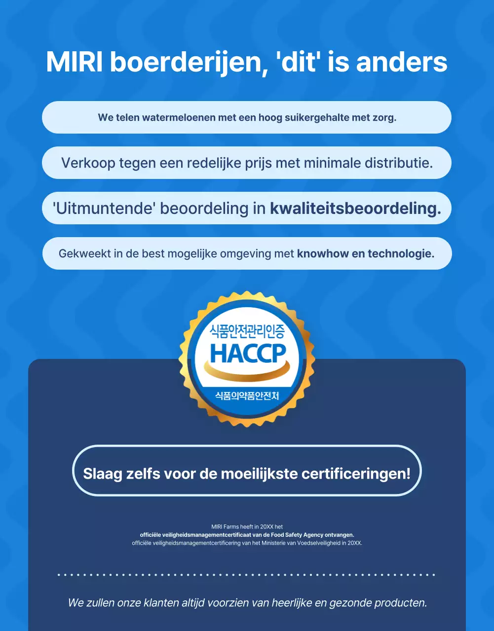 Promoot natuurlijke zomerse seizoensvruchten in blauw en wit