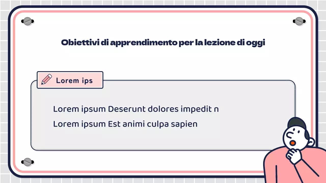 Lezioni per la scuola media con personaggi rosa e menta