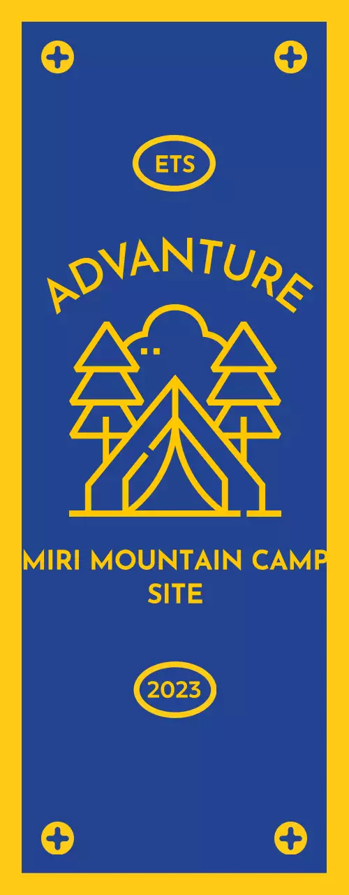 旗のようなキャンプアイコンが付いたデザイン