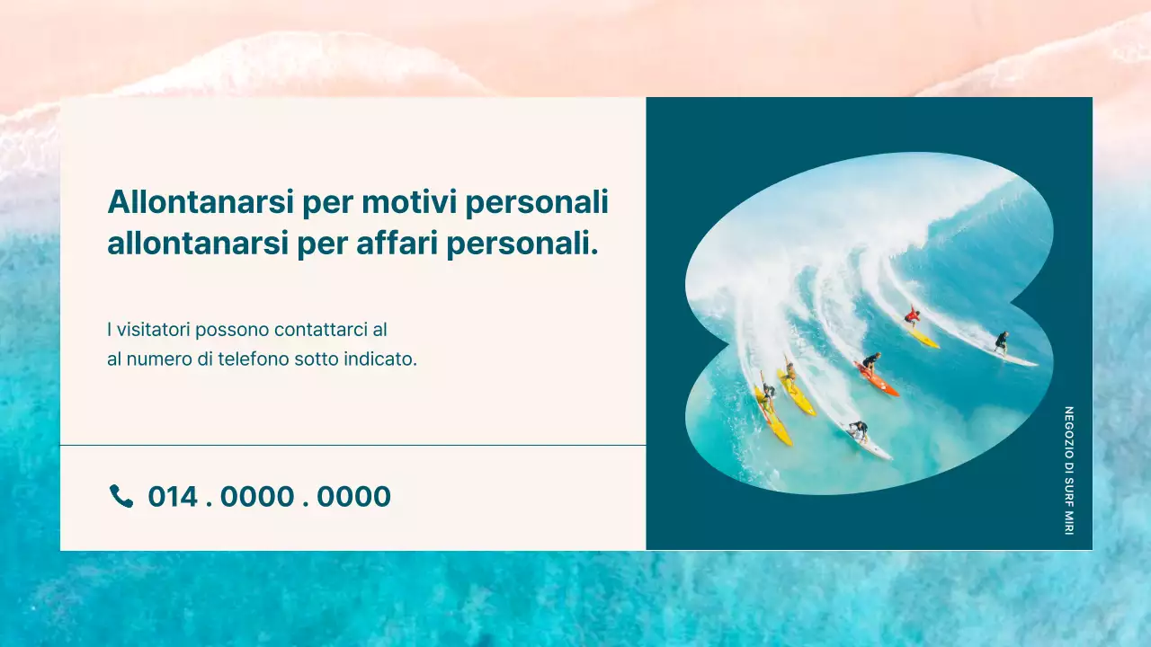 Il layout del negozio di surf alla moda in blu
