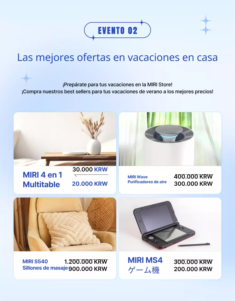 Promueva un escaparate veraniego con los colores de moda azul y azul claro