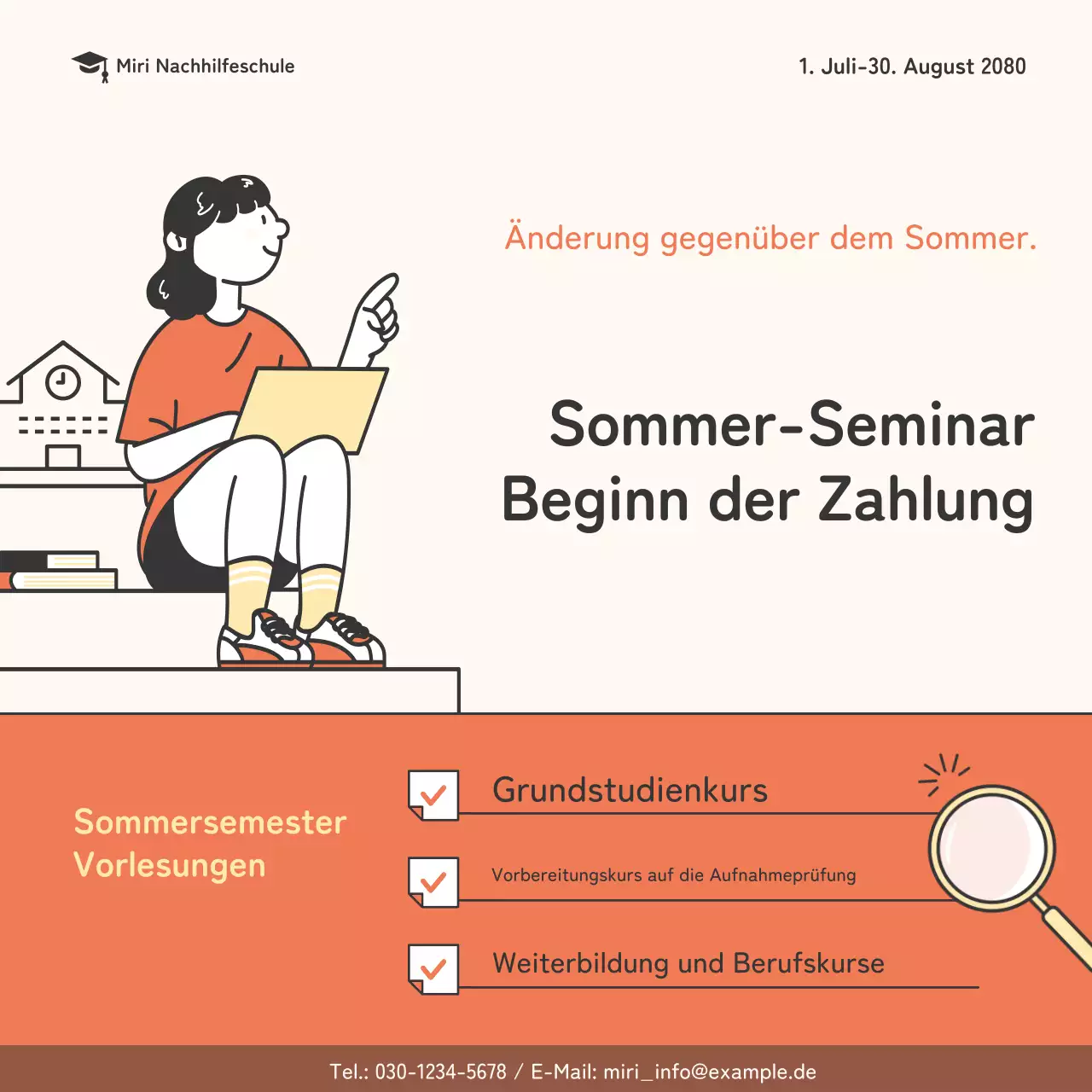 Orange Simple塾 wirbt für Sommerferien-Specials