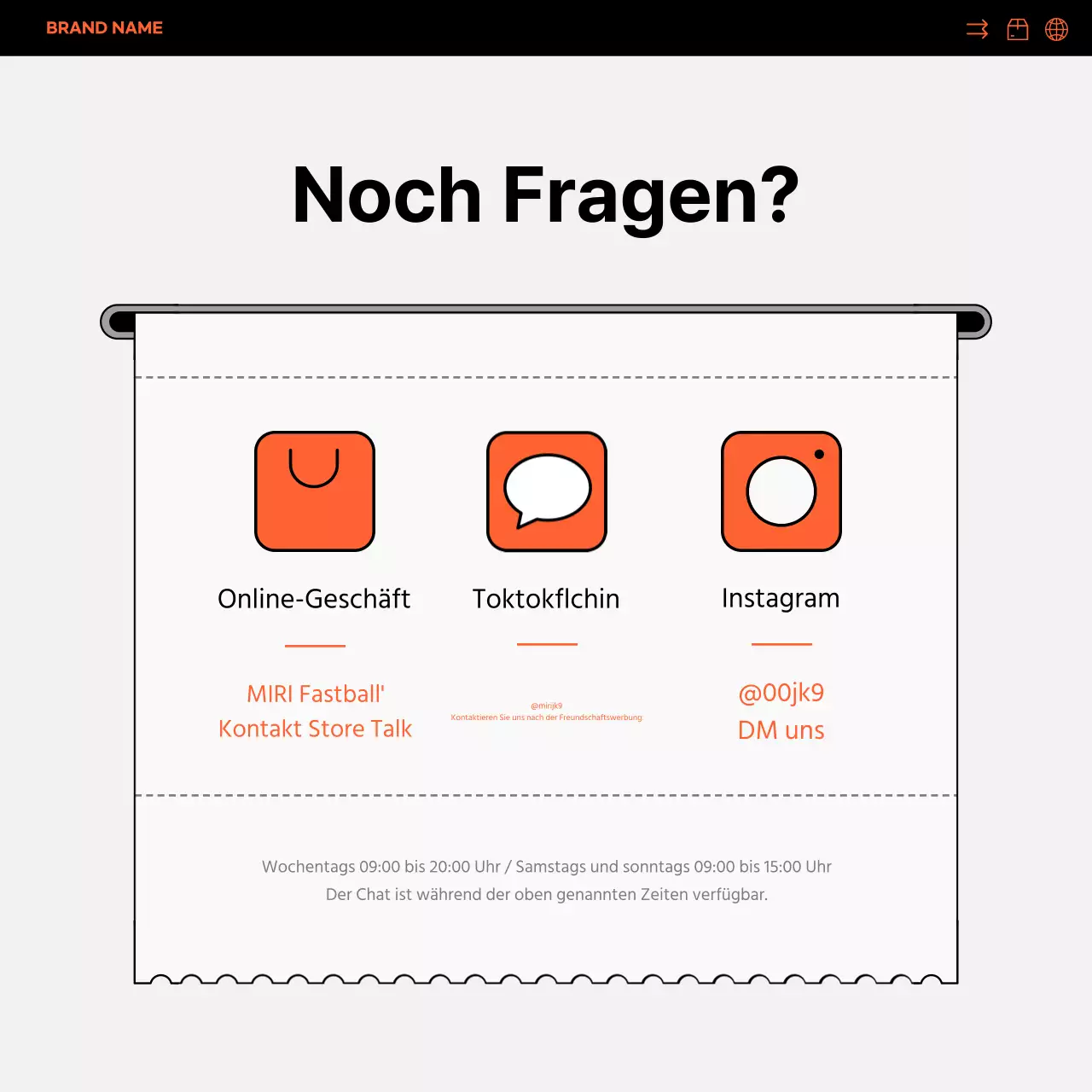 Einfache orange-schwarze Übersee-Direktverkaufswerbung in den sozialen Medien