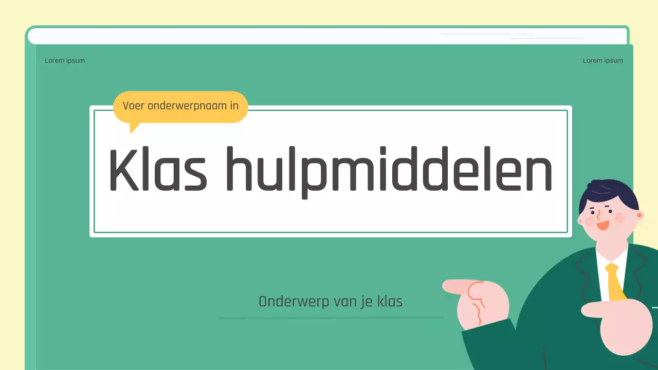 Een groen en geel boek conceptles voor Koreaanse idiomatische uitdrukkingen op de middelbare school