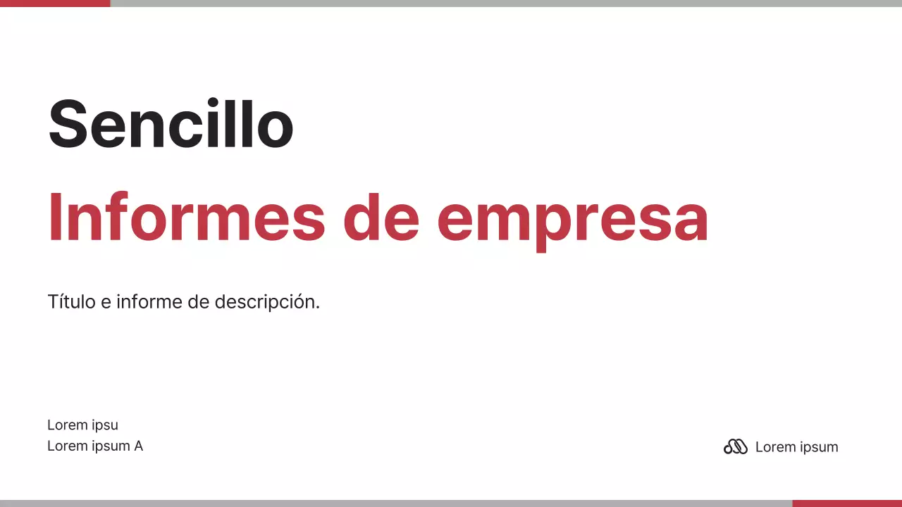 Informe de empresa minimalista en rojo y blanco
