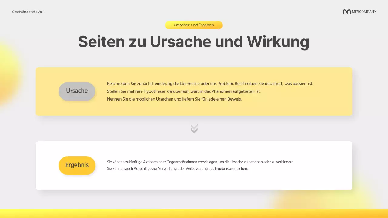 Ein moderner Geschäftsbericht in Gelb und Grau